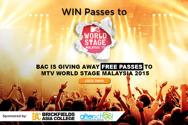 BAC is giving away FREE passes to MTV World Stage 2015!